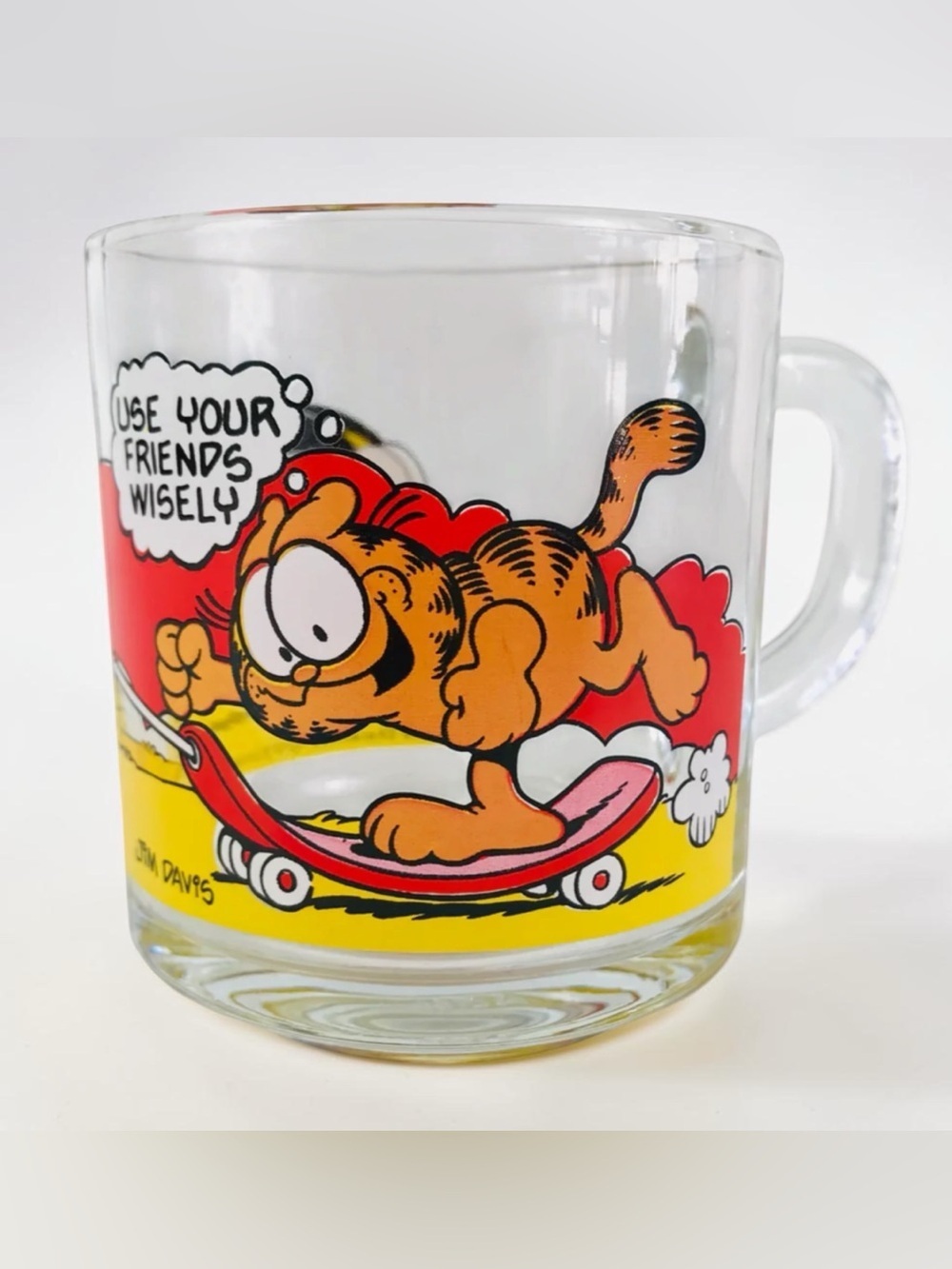 Garfield Vintage Glass Mug 1979 Jim Davis Cartoon McDonald’s Collab Collectible - Picture 10 of 16